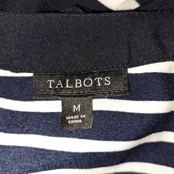 Talbots stiped button Down Blouse size medium - Picture 3 of 3